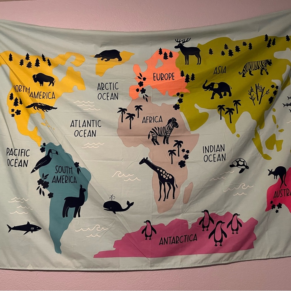 Pillowfort World Animal Flag Room Decor